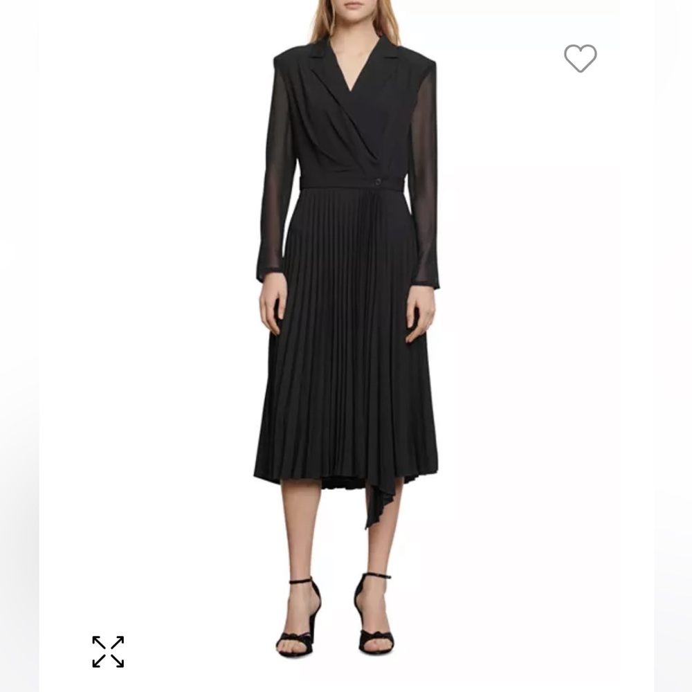Sandro Paris House Pleated MIDI Dress